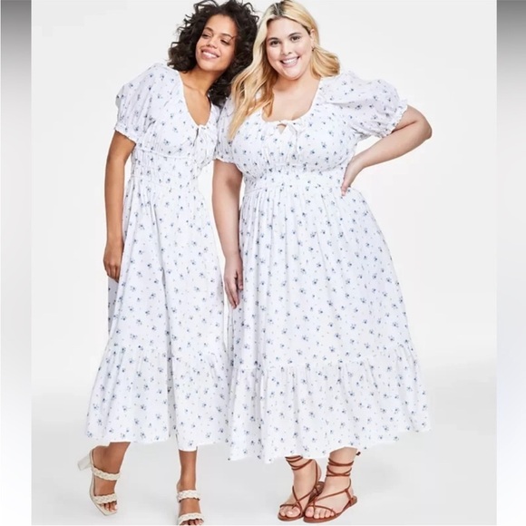 Floral White Maxi Dress - Picture 3 of 4